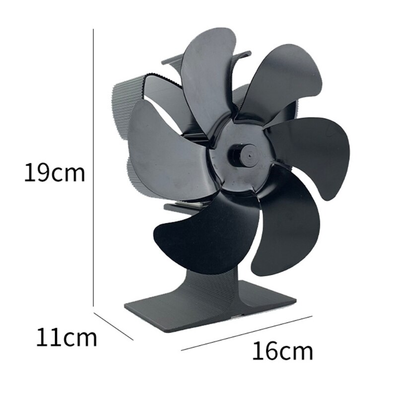 M89B Efficient Fan Fireplace Fan 6-Blade for Gas Pellet Wood Log Burning Stove 6-Blade Heat Distribution Quiet Fireplace