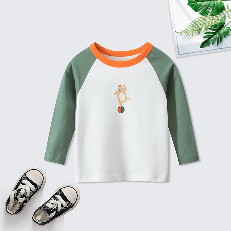freundlicher Jungen Kleidung Kleinkind freundlicher Lange Ärmel T-Hemden für Mädchen Jungen Spitzen Abschläge Baby Raum Bagger T Hemd lässig Kleidung: Grün / 90cm