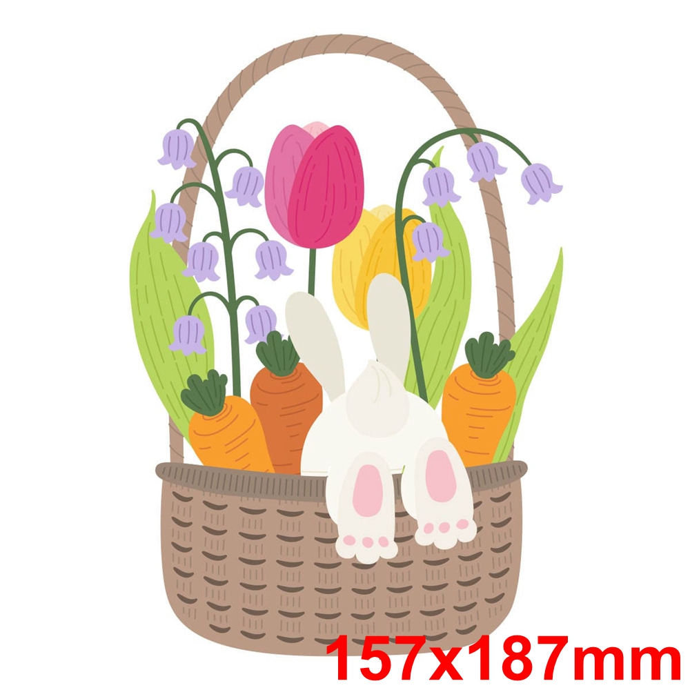 Troqueles de corte de Metal para álbum de recortes, ventana de flores, conejo de pascua, número de cesta, maceta de abeja, álbum de recortes, fabricación de álbumes de tarjetas, plantilla de manualidades DIY, 2024: Transparente