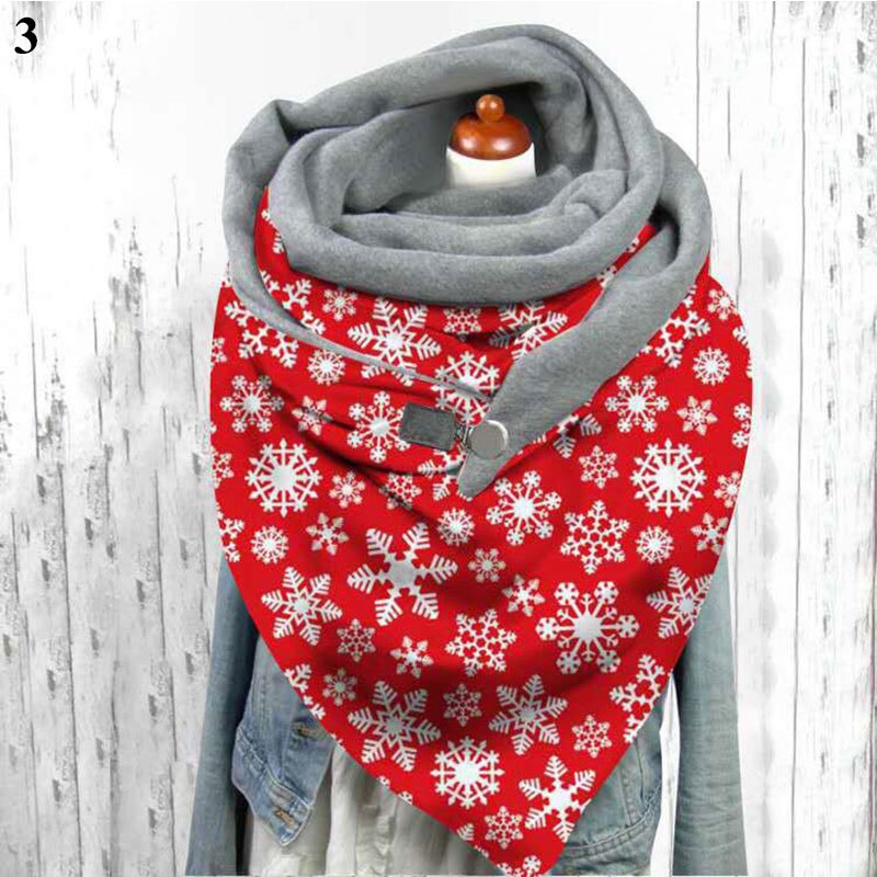 Multi-usages col châle femmes noël impression écharpe bouton écharpe enveloppes Triangle foulards Plus velours motif papillon: 3