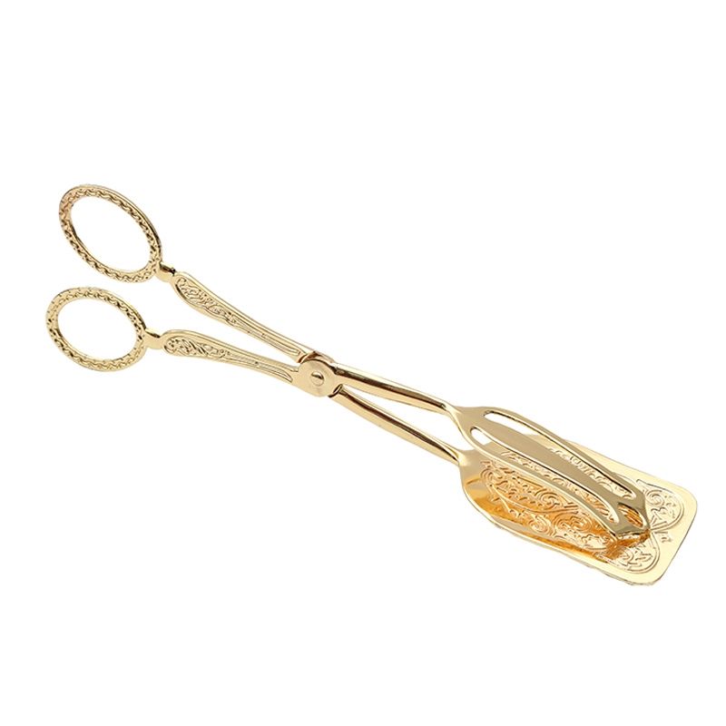 Pince à gâteau plaqué or, pince à pâtisserie pour salade et pain, outil de cuisson pour Barbecue, pince à gâteau pour salade de fruits, ustensiles de cuisine: a
