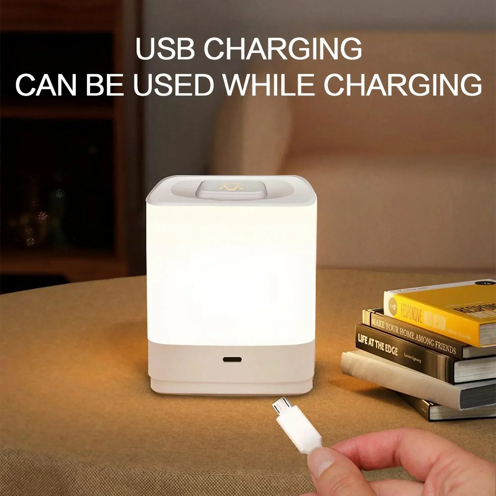 Lampe de chevet LED à commande tactile, Rechargeable, lumière douce, lumière ambiante chaude, compagnon de sommeil Portable pour la Relaxation