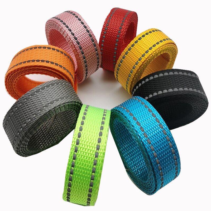 5Meters 15mm Safety Reflective Webbing Backpack Luggage Tape Pet Basic Collar Handmade Accessories Outdoor Camping Use