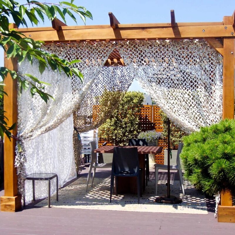 White Camouflage Net Hiding Mesh Camouflage Net Outdoor Awning Canopy Garden Garden Sun Shelter Garden Wedding Party Decoratio