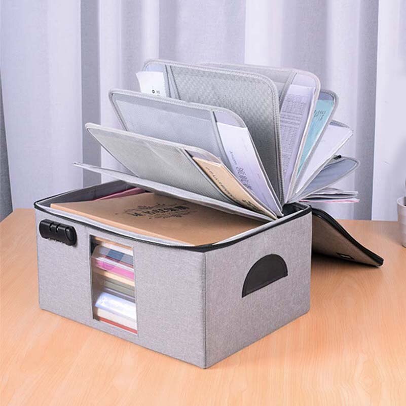 Files Bag Briefcase Document Certificates Organizer Multilayer Large Capacity Travel Document Storage Bag Box Home Office Use