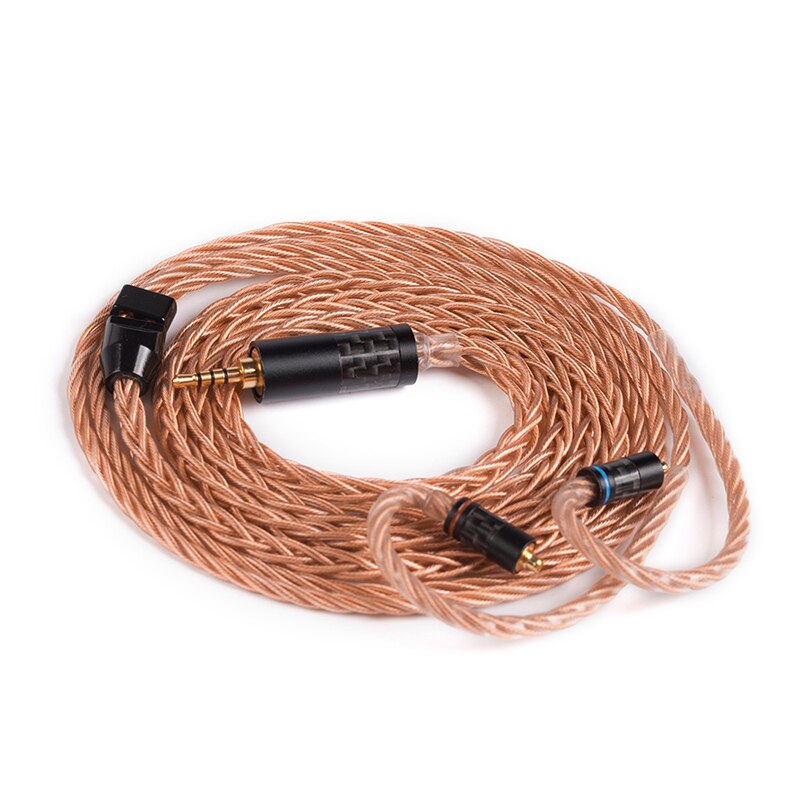 Yinyoo-Cable de cobre y cristal de alta gama, conector MMCX/2PIN mejorado de 8 núcleos, 2,5/3,5/4,4 MM, para BLON BL-01 KZ EDX: MMCX2.5