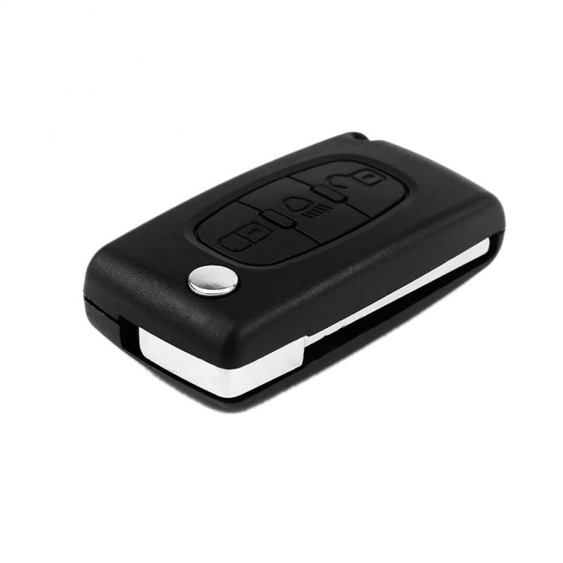 Udskiftning 3 knap flip fjernbetjening nøgle etui til citroen  c3 c4 c5 c6 picasso bil nøgle sag shell fob bil fjern nøgle auto tilbehør