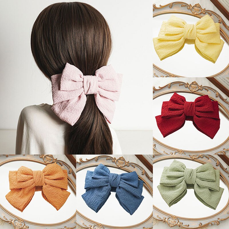 Horquillas de mariposa grandes arcos de pelo de tres capas para mujer, pasador de gran tamaño con resorte de Metal, pinzas para el pelo sólidas, accesorios para el cabello, 1 ud.