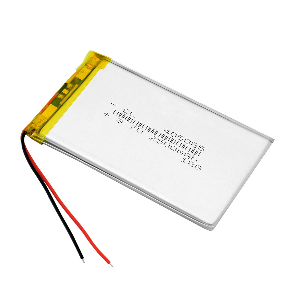 3.7V 2500mAh Li-polymer Battery 405085 For MP4 MP5 DVD GPS Camera Lipo li-ion Lithium Li-polymer Battery Replacement Battery
