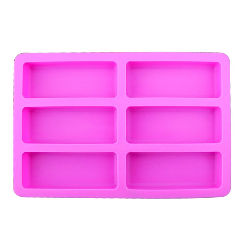 Rectangle Silicone Soap Mold 6-Cavity Handmade Soap Making Mould