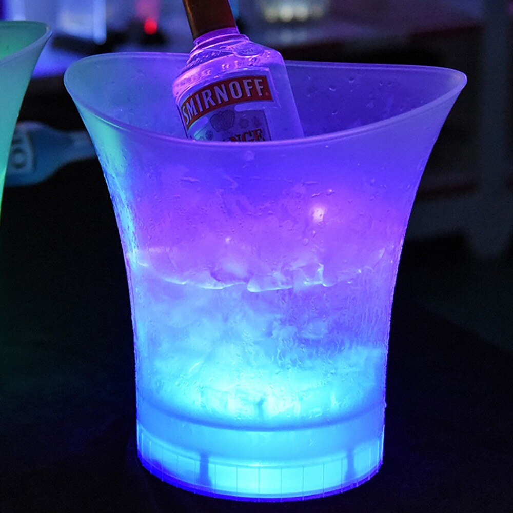 5L Waterproof Rechargeable LED Luminous Ice Buckets Colorful Changing ice cooler bar night club Champagne wine beer ice bucket