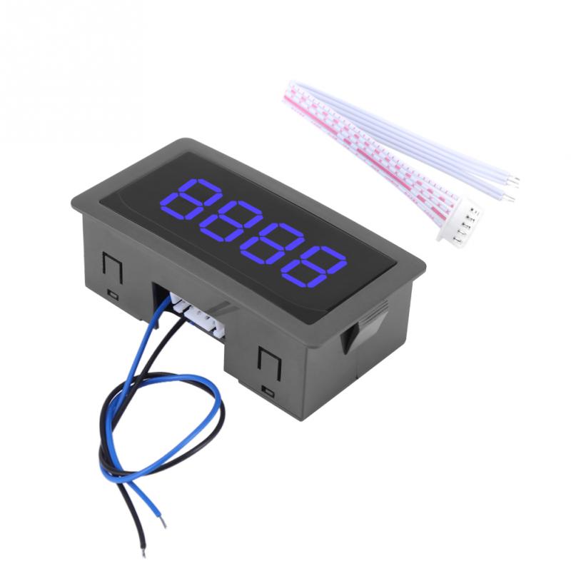 4 digital tæller 0-9999 hukommelsesfunktion elektronisk totalizer op/ned plus/minus tællemåler  dc 8-24v: Blå