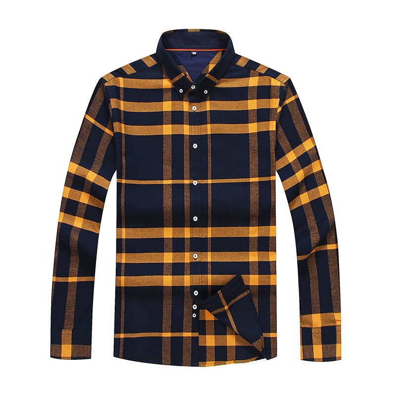 8XL 6XL Neue herren Hemd Langarm Kariertes Hemd Herren Kleid Hemden lässig Geschäft Stil Hemden 100% baumwolle