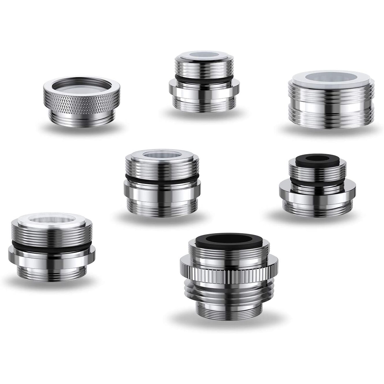 6 Stuks Messing Tap Adapters Meerdere Size Keuken Tap Adapter Tuinslang Connector: 7pcs