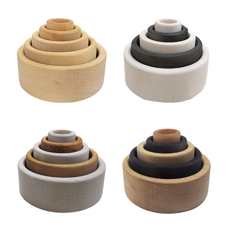 5 Pz/impostato per Bambini Impilabile Gioco di Apprendimento Blocchi di Costruzione bambino di Legno che impila Giocattoli per Bambini Creativi Educativi Regali