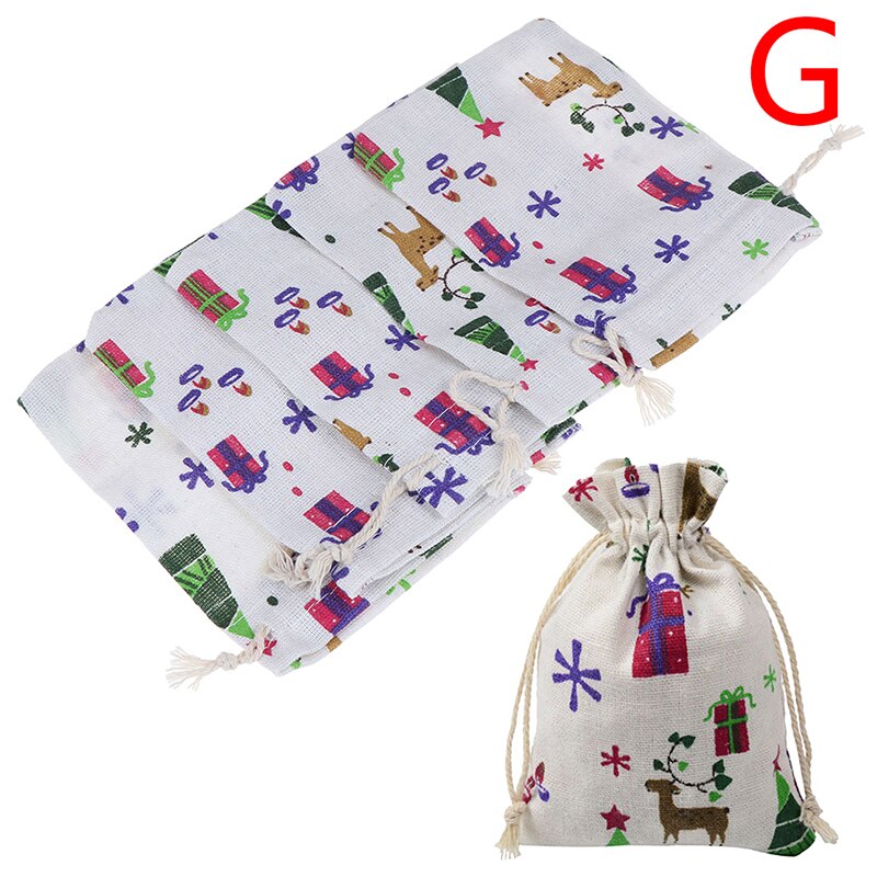 5 Stks/partij Mini Jute Trekkoord Jute Zakken Party Christmas Sieraden Zakjes Verpakking Zak Trekkoord Tassen Bags: G