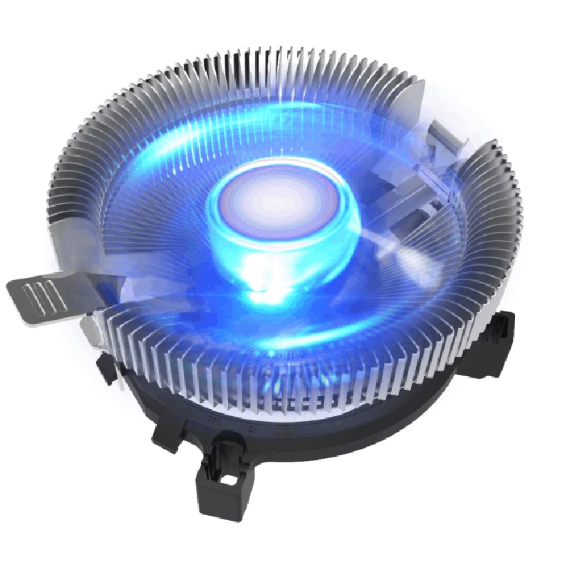 Universele Desktop Computer Pc Blauwe Led Aluminium Heatsink Cpu Koeler Cpu Fan Cooling Voor Lga 775 1150 1155 1156 Amd of 1366