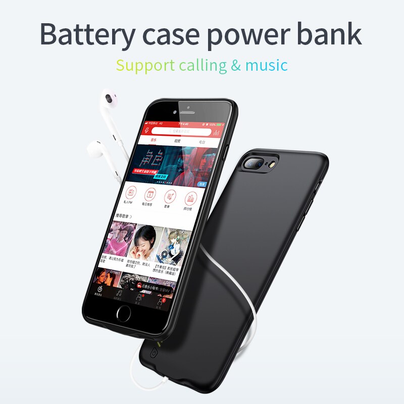 JAVY etui na ładowarkę do iPhone 6 6S 7 8 Plus przenośna ładowarka do banku mocy Ultra Slim Powerbank do ładowania