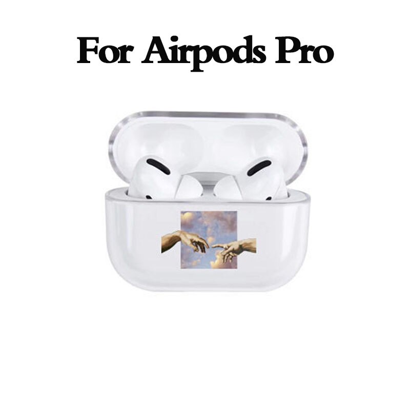 Estuche rígido con patrón de arte abstracto para Airpods Pro ESTUCHE DE LUJO transparente para auriculares Bluetooth estuche protector para fundas Air pods 3/2