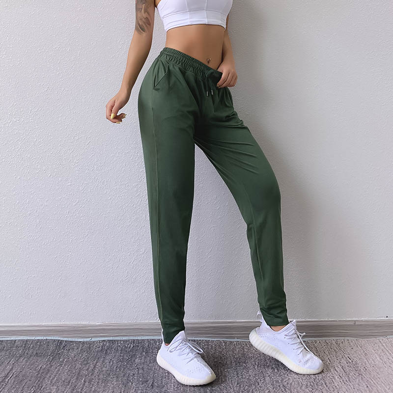 Women's Sweatpants Running Pants Exercise Outdoor Jogging Sports Workout Trousers Loose Female Fitness Sportswear Yoga Leggings: Green / L