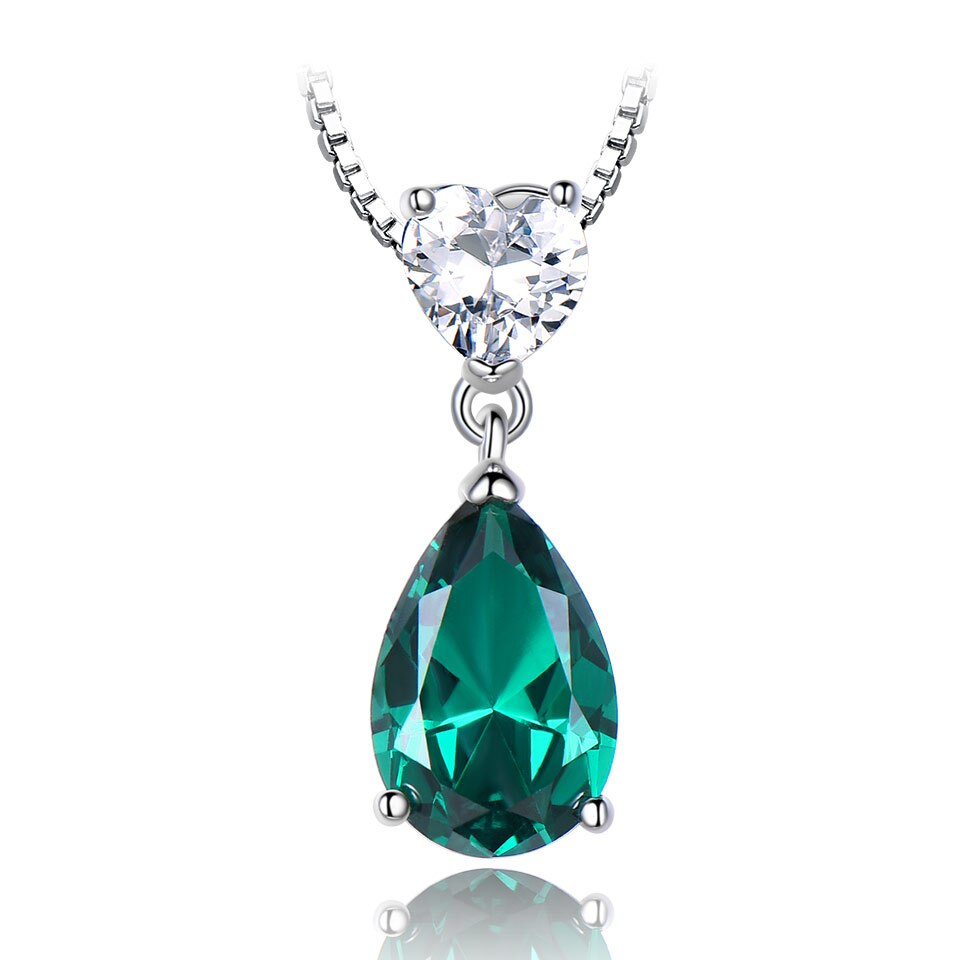 UMCHO Mode 925 Sterling Zilveren Hanger Ketting voor Vrouwen Nano Emerald Zirkoon Ketting Anniversary Ketting Met Ketting