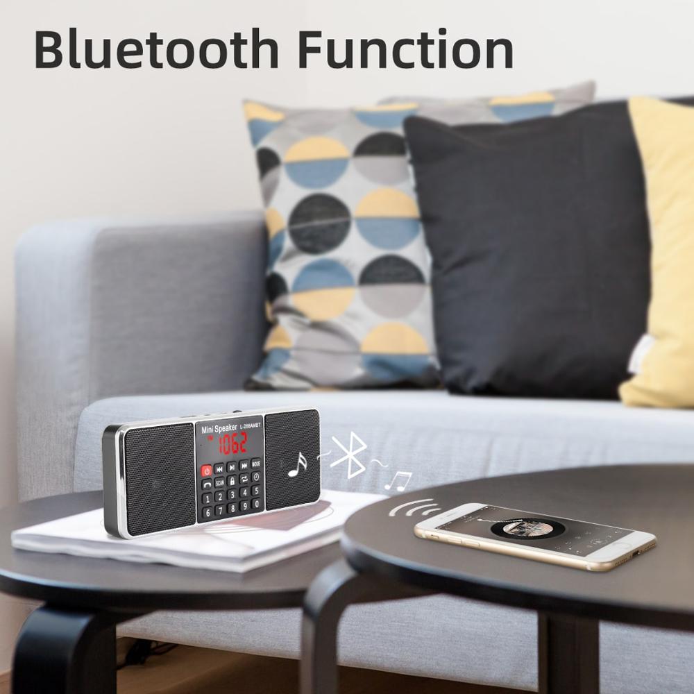 PRUNUS Digital Portable Radio Receiver AM FM Bluetooth stereo Speaker TF/SD Card MP3 Player USB Drive Handsfree Call LED Screen