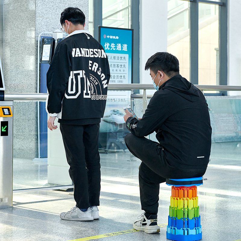 Taboret teleskopowy przenośny składany okrągły stołek regulowany netto czerwony kurczyć siedziba pociąg stołek kolejki rybackiej