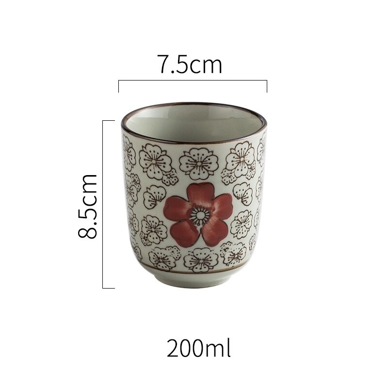 Chanshova 120/200ml traditionel kinesisk stil håndmalet keramisk tekop porcelæn små og store kaffekopekopper  h315: 7