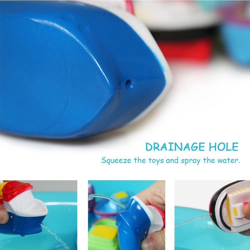 6Pc Bath Toys Floating Bath Boat Toys Baby Soft Bath Time Toys Bathtub Pool Water Toys and Soft Bath Toys for Toddlers