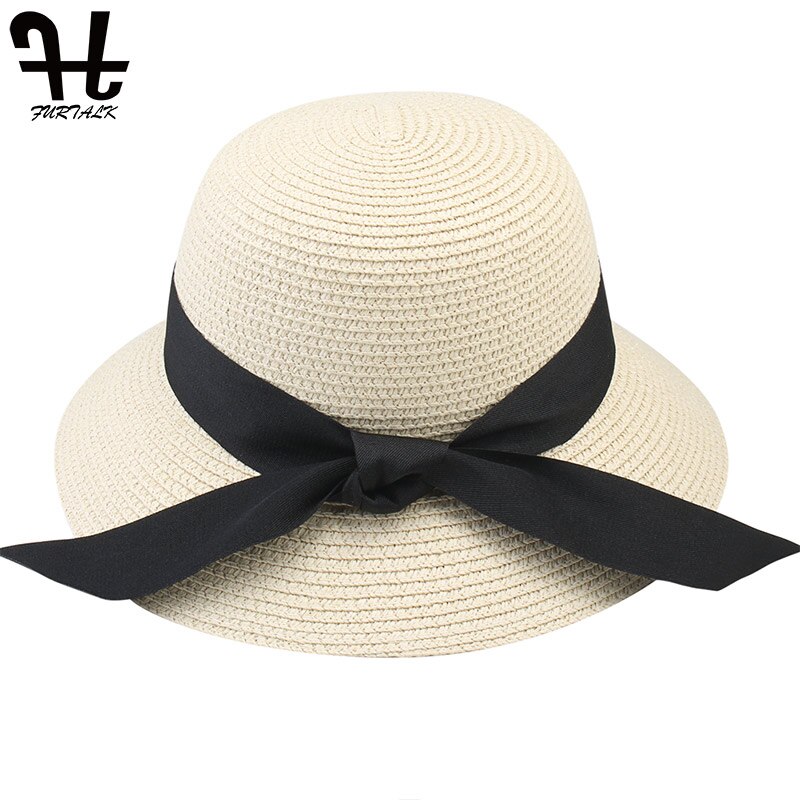 FURTALK Sun Hat for Women Summer Panama Hat Female UV Protection Floppy Beach Straw Hat Ladies Wide Brim Travel Sun Bucket Cap