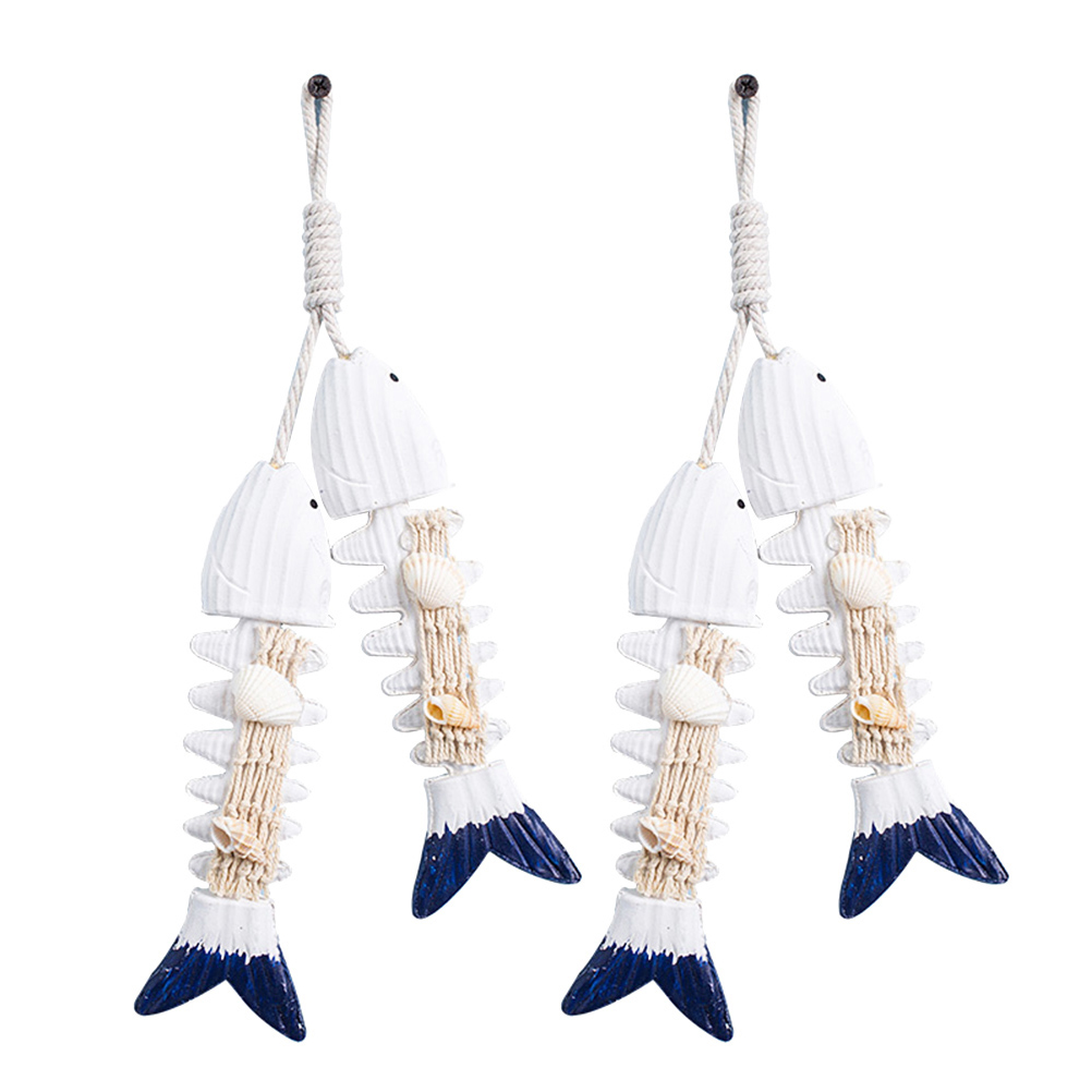 Mediterrane Stijl Houten Vis Opknoping Decor Boot Strand Muur Ornament Voor Thuis Cafe Winkel Marine Hanger Gordijn Decoratie