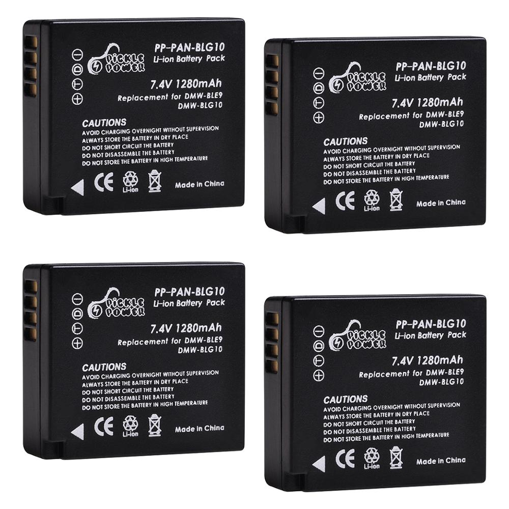 4 kpl 1280 mah dmw-blg 10 blg 10 blg 10e dmw-ble 9 akku ja led-kaksois-usb-laturi panasonic lumix  gf5 gf6 gx7 gx9 lx100 gx80 gx85: lle: 4 akkua