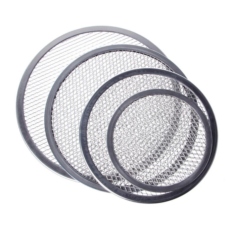 Aluminiumnet grillpizza skærm rundt bageplade netto køkkenredskaber ovne kit  y5le