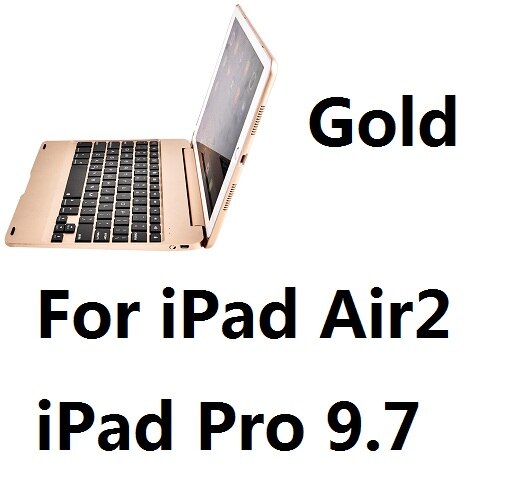 Hstnbveo Voor Ipad Air 2 Pro 9. 7 Opvouwbaar Wireless Bluetooth Keyboard Case Voor Ipad Air 1 Stand Toetsenbord Voor Ipad 9.7 Inch: Gold 2