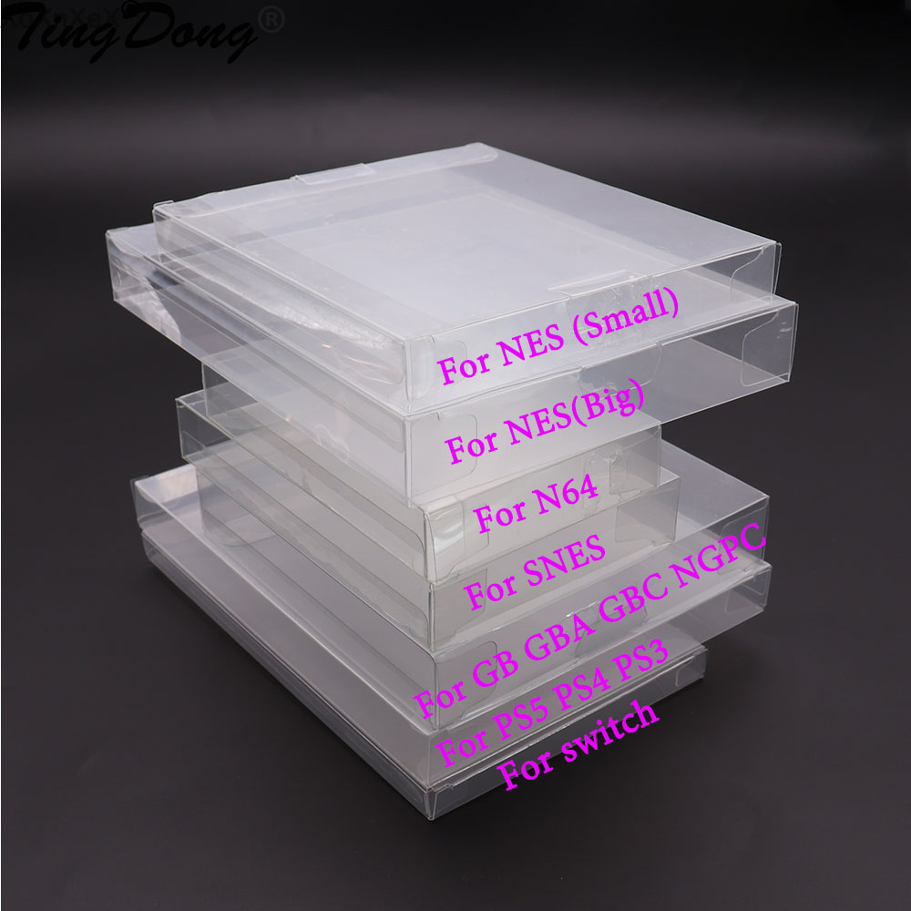 Boîte de jeu transparente en plastique l'horloge, étui de protection, jeux CIB, N64 Go, GBA, GBC, SNES, AnjSwitch, PS5, PS4, PS3, PS2, 20 pièces