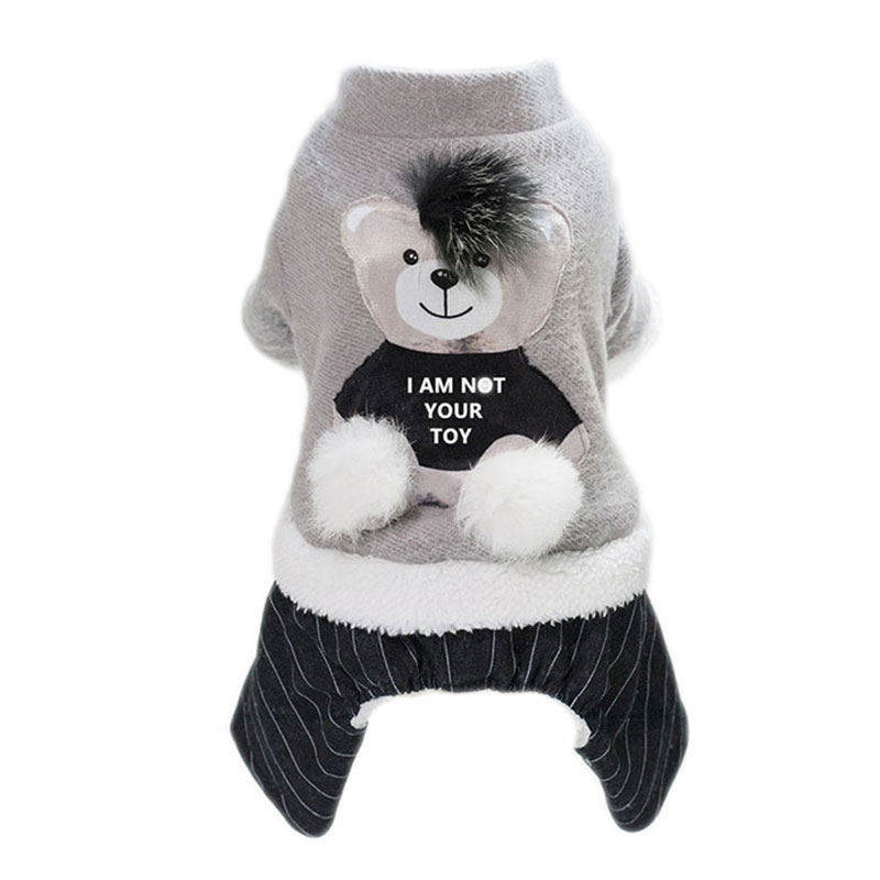 Mono para perros y mascotas, pijama de perrito, mono cálido de invierno con forro polar acolchado, ropa bonita de oso para perros pequeños, medianos y grandes