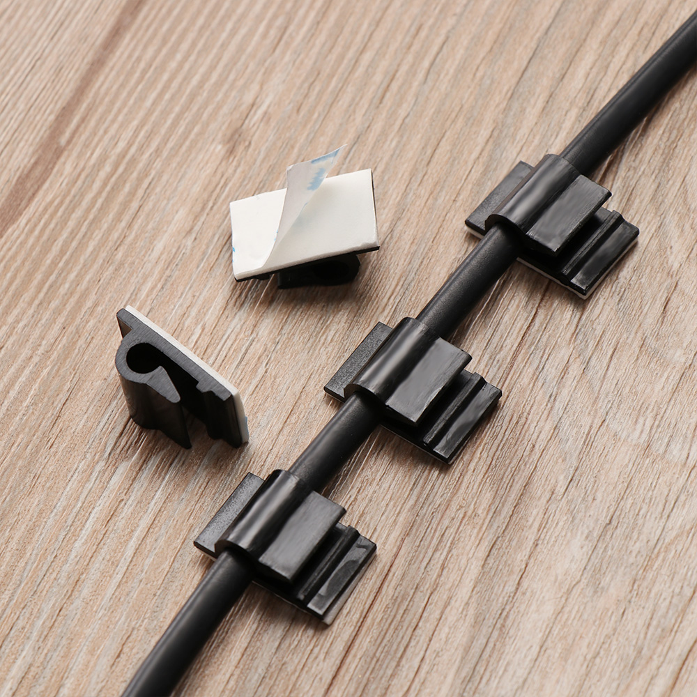50 stuks Zelfklevende Cord Management Klem Nylon Kabel Clips Draad Leiding Haak Bevestigingsmiddelen Kabel Organizer Kabelbinder Vaste Klem