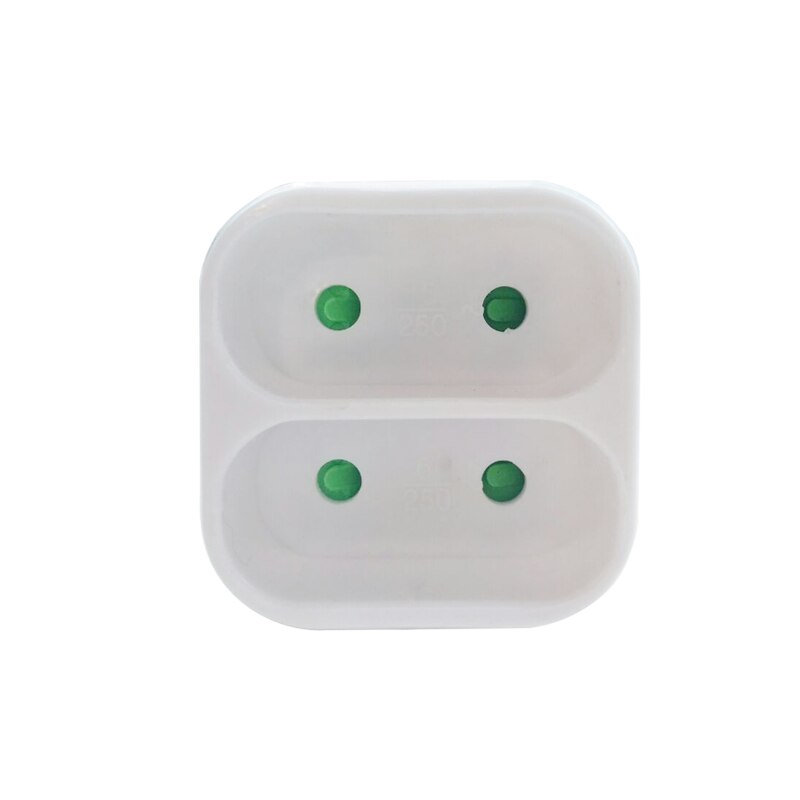 Eu stekker 4.8mm stekker  to 4.0mm jack stroomadapter stekker 16a 250v witte reisstekker adapter converter 1 to 2 stopcontacten ronde voetjes: Ronde