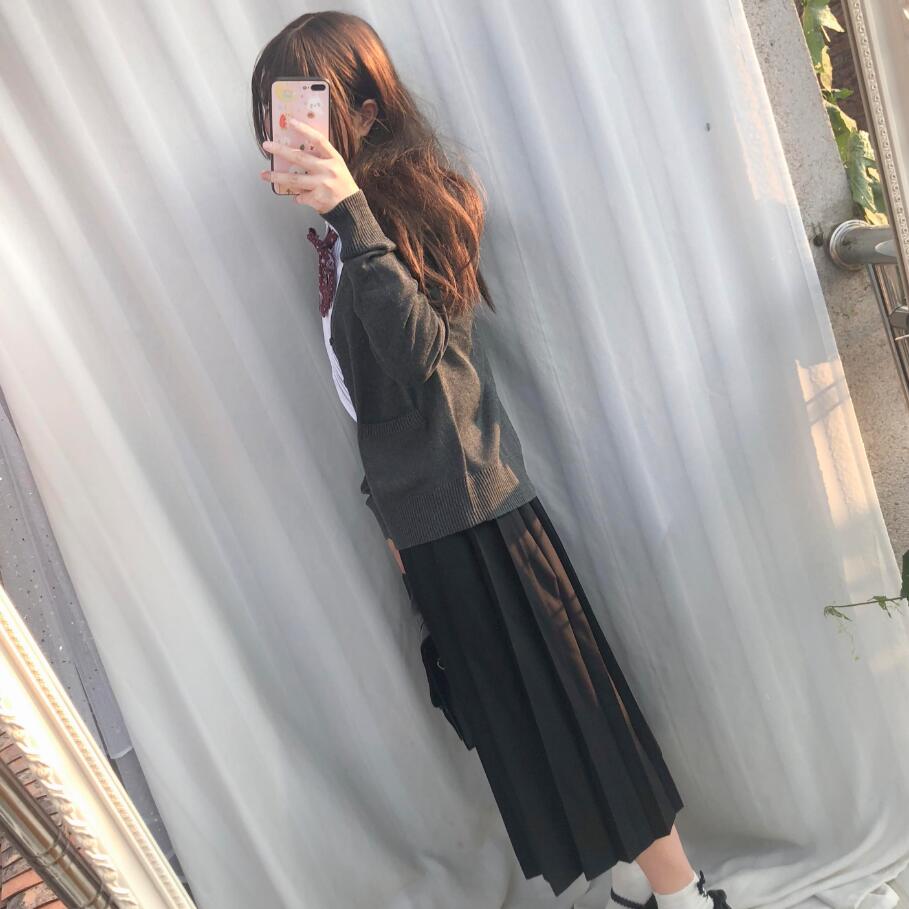 Japanese sailor suit long-sleeved school uniform student wear class Japanese JK uniform shirt long skirt coat three / set JK004