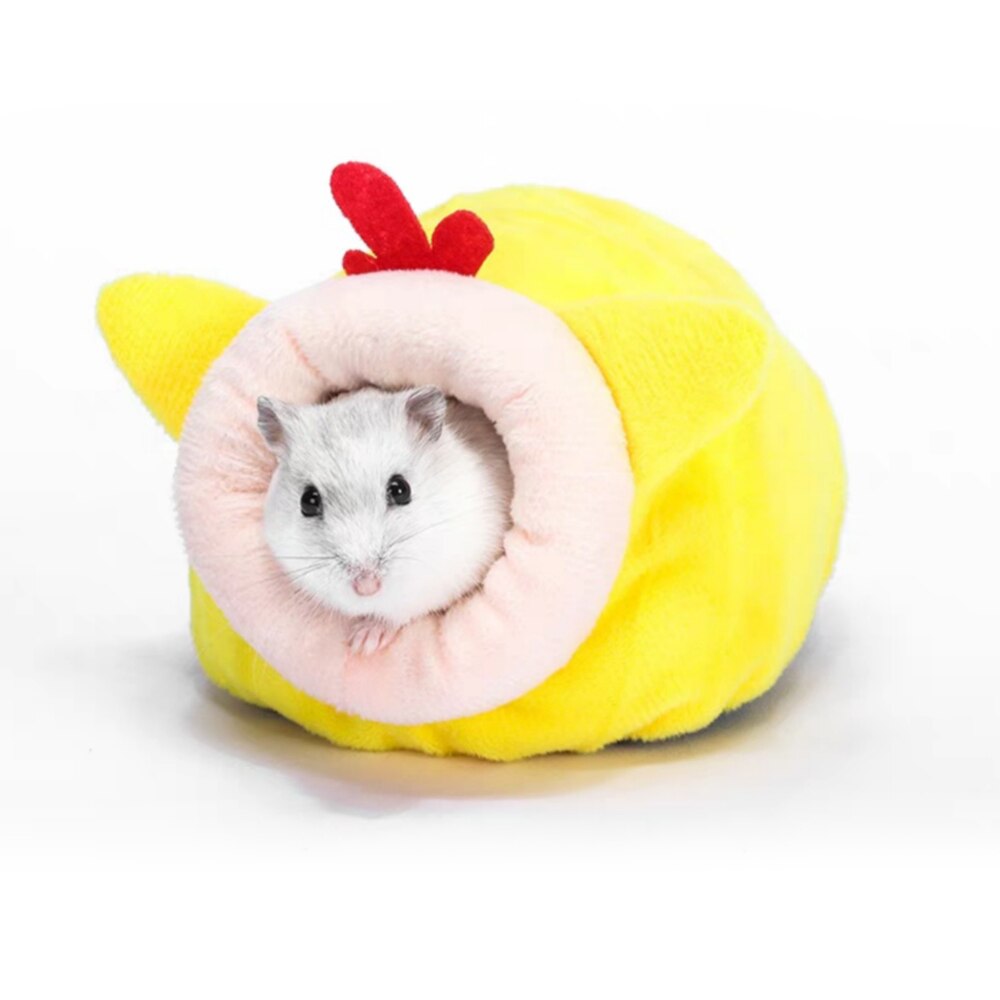 Mjuk marsvin hamster hus säng bur vinter varm mini djur sällskapsdjur säng små djur möss råtta bo för gnagare igelkott: Gul