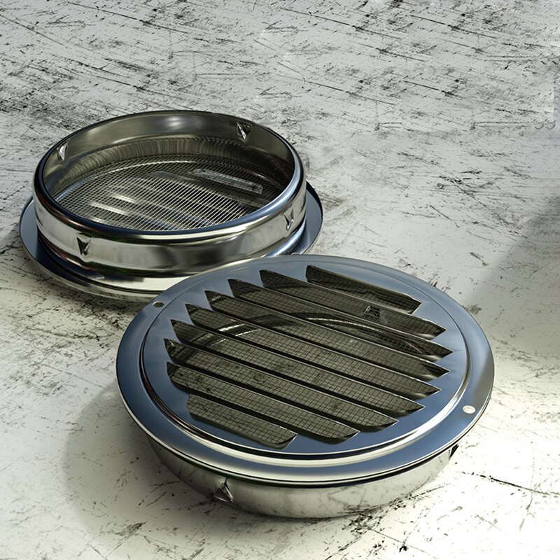 304 Stainless Steel Vents System Bathroom Exhaust Ventilation Grille Kitchen Range Hood Exhaust Louver Valve Air Outlet Grille