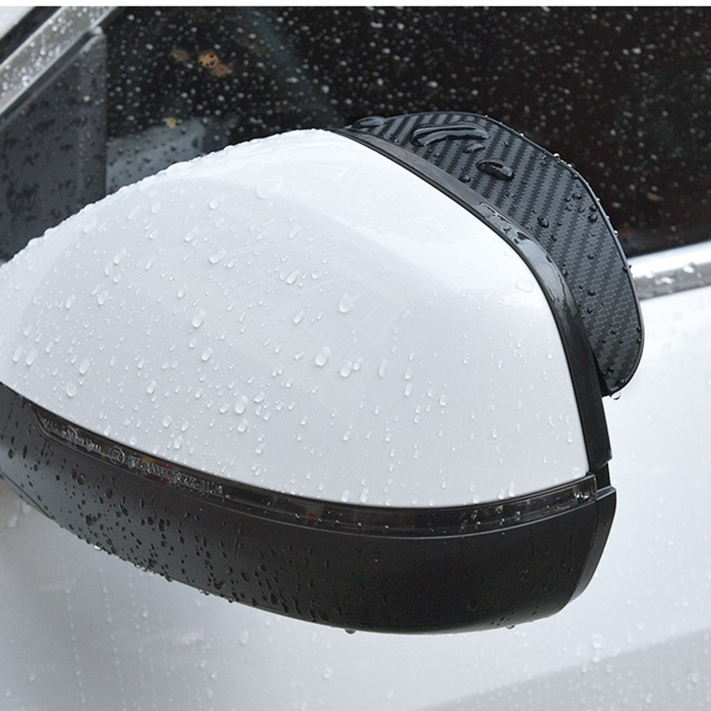 2 Stuks Auto Achteruitkijkspiegel Regen Wenkbrauw Koolstofvezel Auto Regenkap Regenscherm Reflector Regenplank Achteruitkijkspiegel Brow Cover