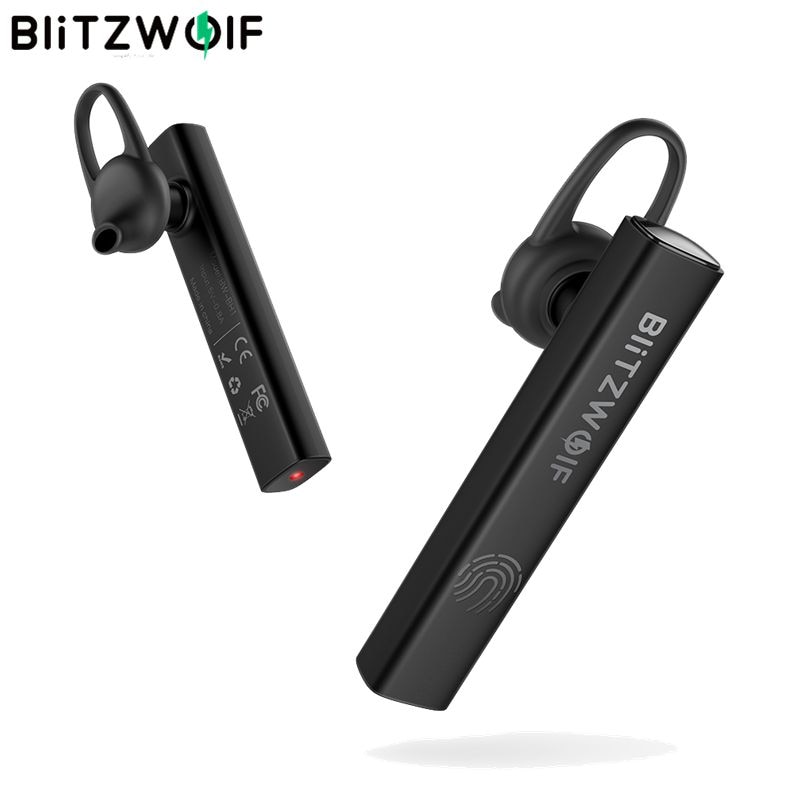 Blitzwolf fone de ouvido BW-BH1 wireless, fone de ouvido bluetooth hi-fi com mini luz, toque inteligente hd, cancelamento de ruído, fones intra-auriculares