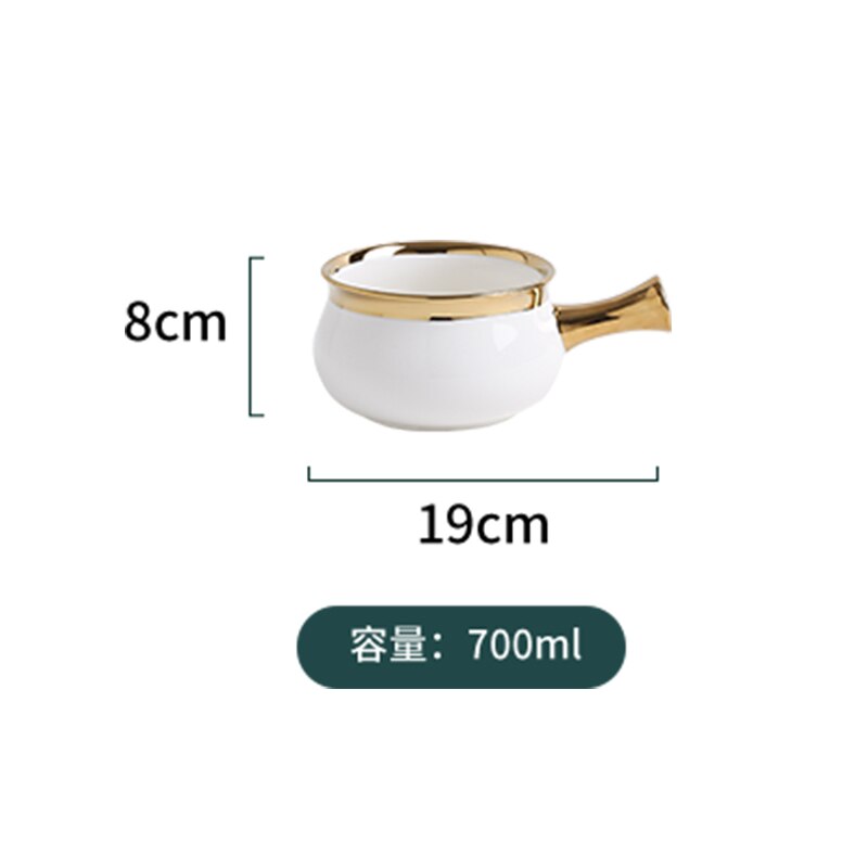Ceramic Tableware Set Light Luxury Handle Bowl Breakfast Tableware Sushi Plate Dining Table Decoration Service Tray: I