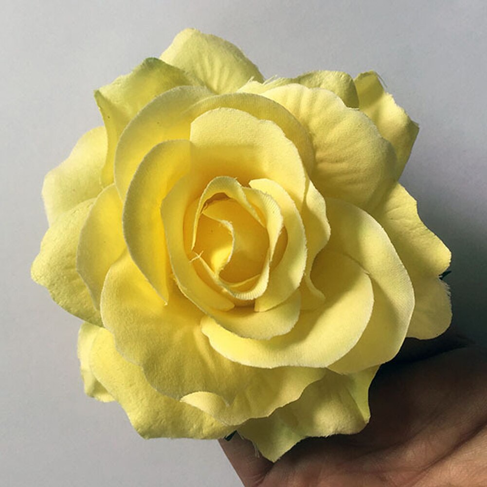 Horquilla de flores rosas para mujer, 1 piezas, broche, pinzas para el pelo de de Boda nupcial, accesorios para el cabello de flores artificiales: Amarillo claro