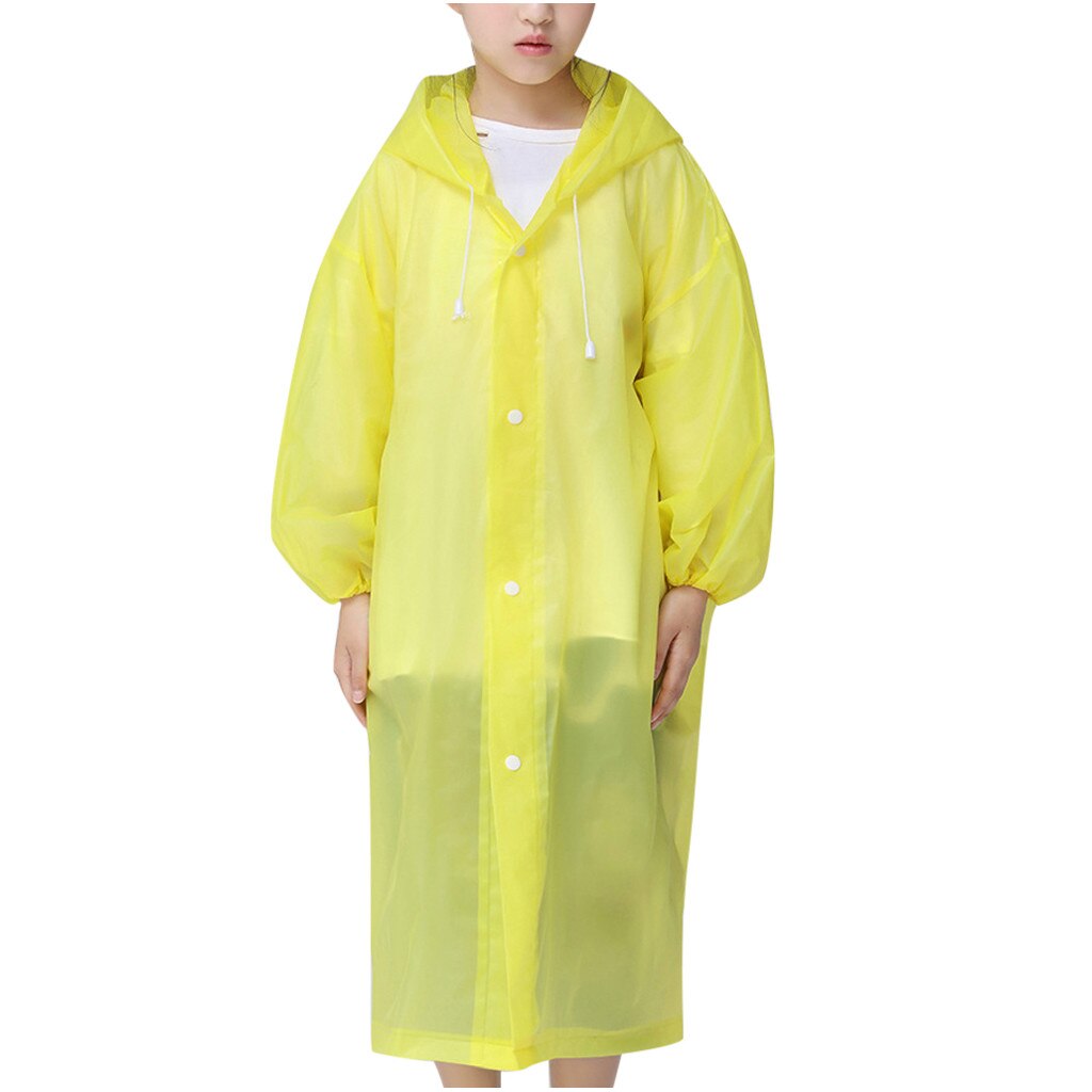 Waterproof Raincoat Kids Children Reusable Outdoor Travel Thickened Rain Coat Thick Transparent Clear EVC Rainwear chubasquero: Yellow 