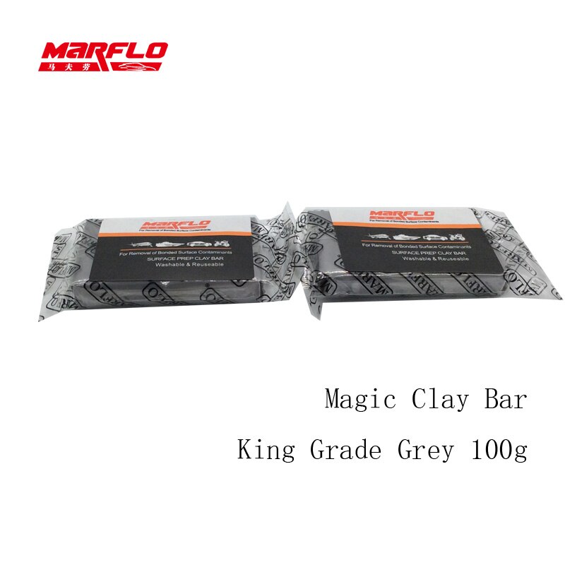 Marflo magic clay bar auto bil lak pleje rengøring detaljering vask king grade grå rustfjerner converter remover forebyggelse