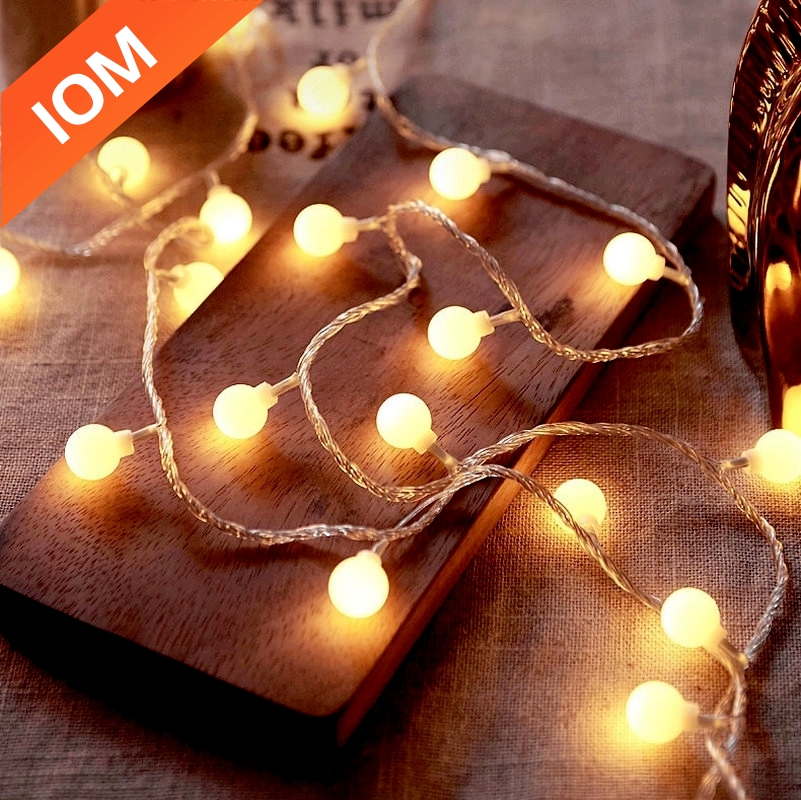 10M Usb/Batterij Power Ball Led String Lights Slinger Verlichting Buitenlamp Bruiloft Tuin Sprookjesachtige Verlichting Kerst Decoratie