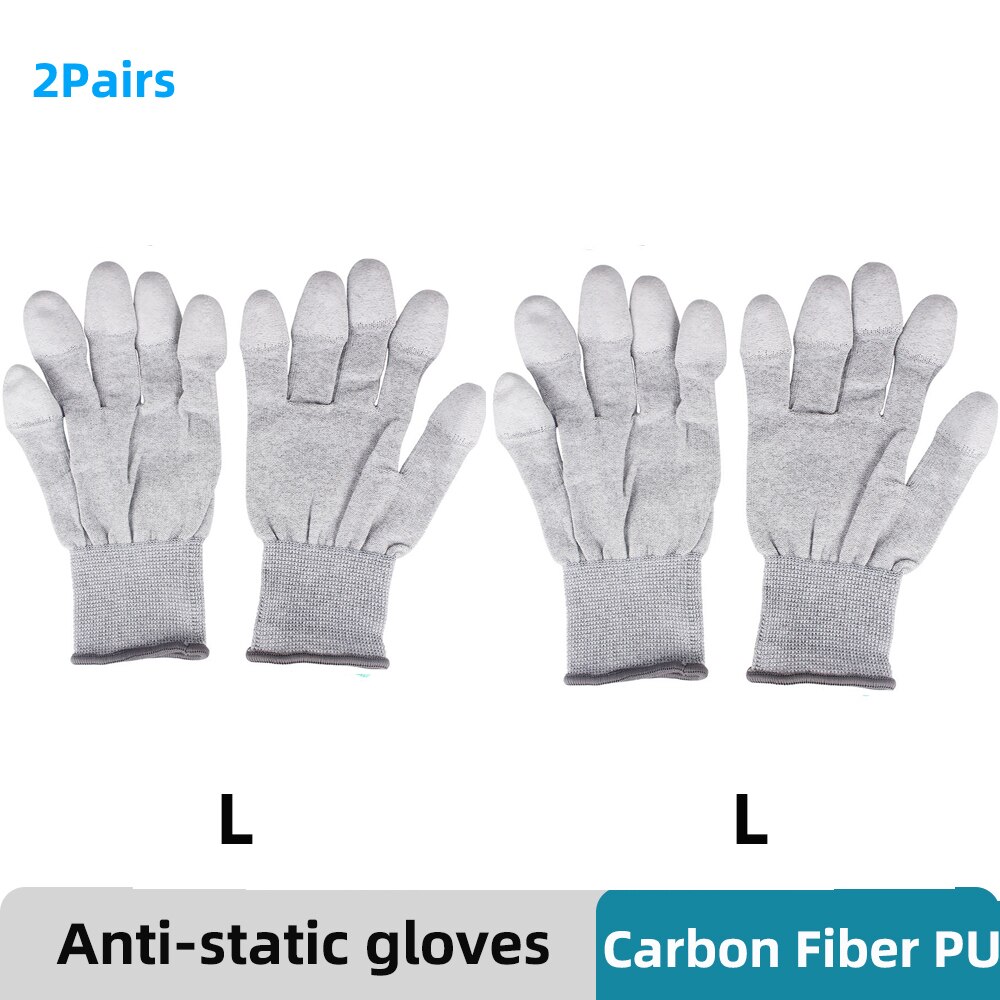 Handy Reparatur Carbon Faser Handschuhe PU Isolierung Beschichtung Finger Anti Statische Handschuhe ESD Elektronische WorkingTablets Fix Werkzeuge: YCN3-2Pairs 2L