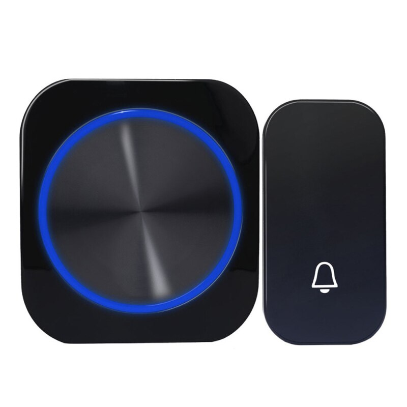 Campainha da porta auto alimentado à prova dcordless água sem fio campainha da porta carrilhão luz da noite nenhuma bateria plugue da ue botão de casa receptor